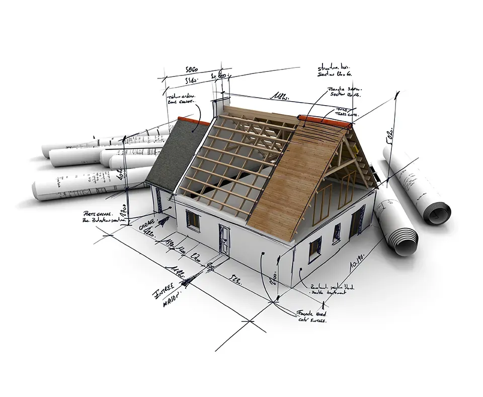 Maquette de maison et plans
